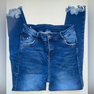Colombian Slim High-Rise Skinny Jeans in Dark Blue
